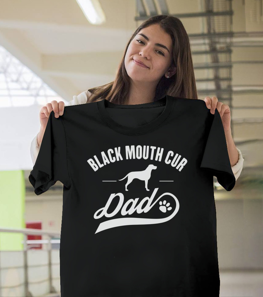 Black Mouth Cur Dad Paw Print Dog Owner Lover T-Shirt