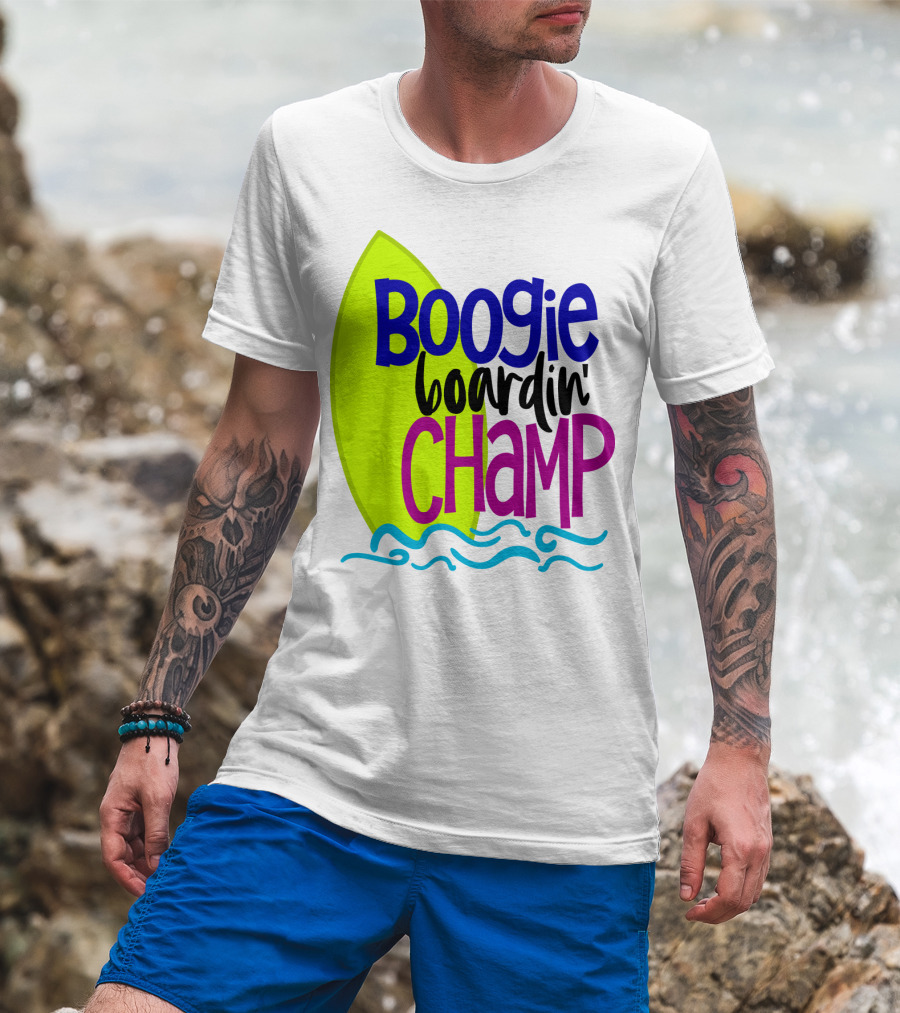 Boogie Boardin' Champ Surfing Summer Dad43 T-Shirt