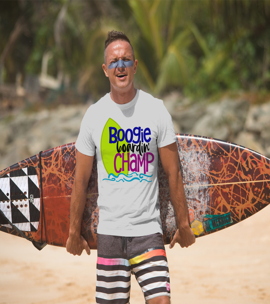 Boogie Boardin' Champ Surfing Summer Dad43 T-Shirt