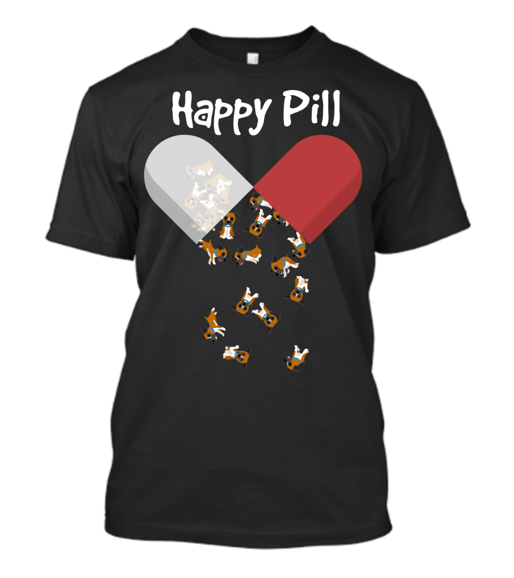 Happy Pill Boxer Dog Cute53 T-Shirt