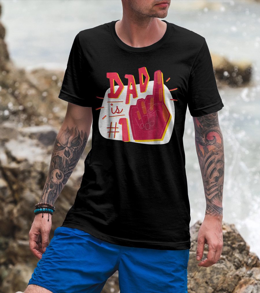 Dad Is #1 Finger Point Gesture T-Shirt
