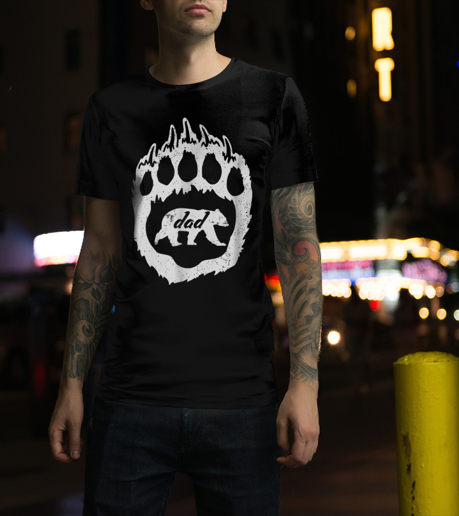 Dad Bear Paw52 Graphic With Bear T-Shirt