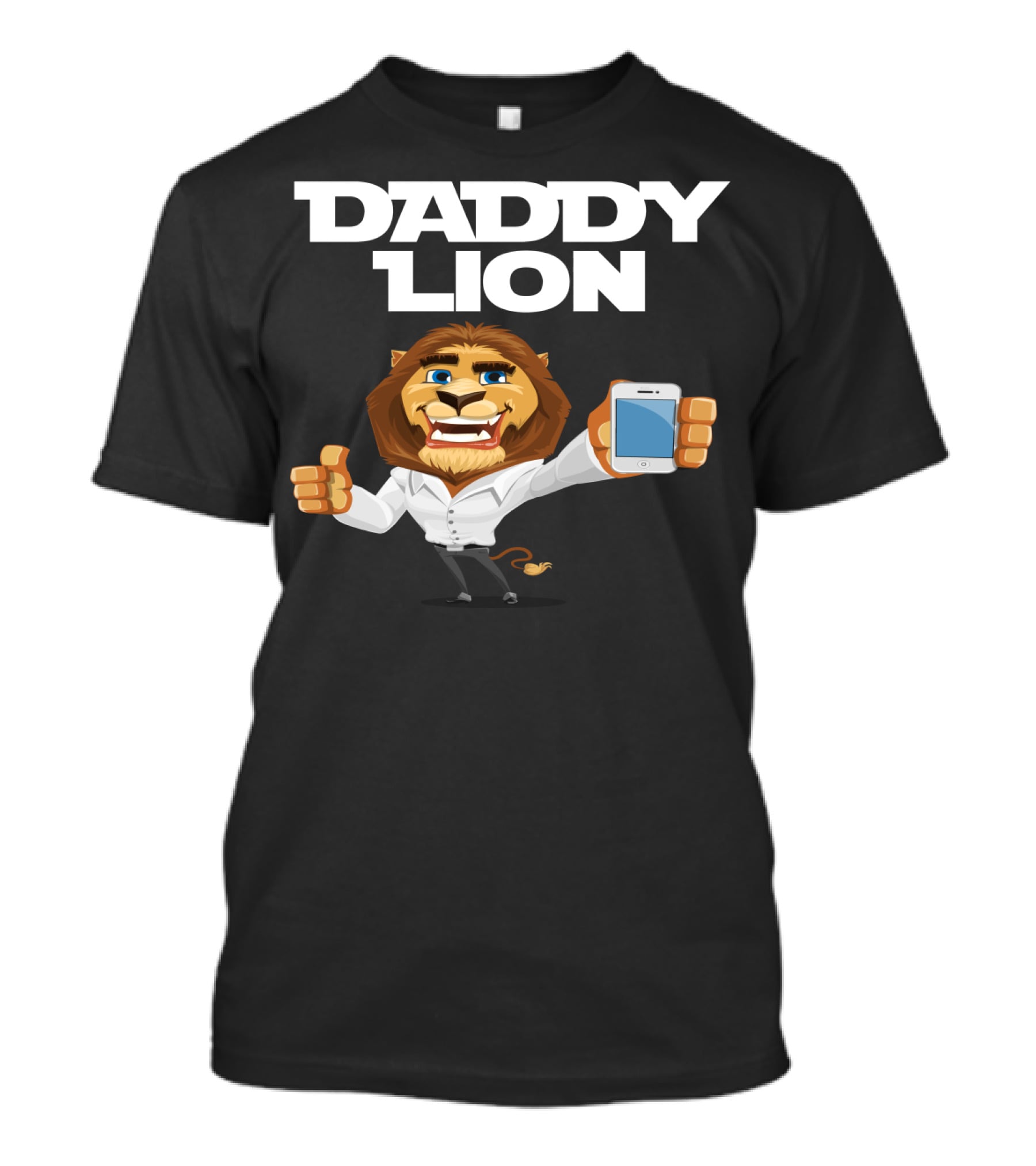 Daddy Lion With Smartphone Thumbs Up T-Shirt