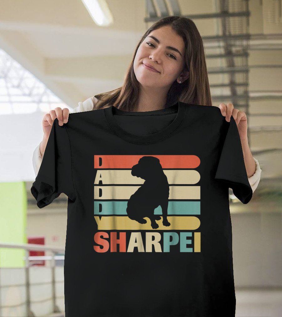 Daddy Sharpei Vintage Love Dog43 Retro T-Shirt