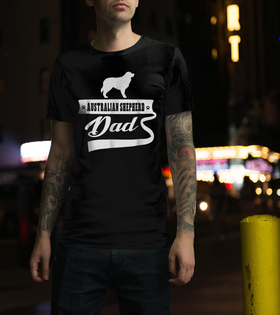 Australian Shepherd Dad Dog Lover Mens Animal Shepherds T-Shirt