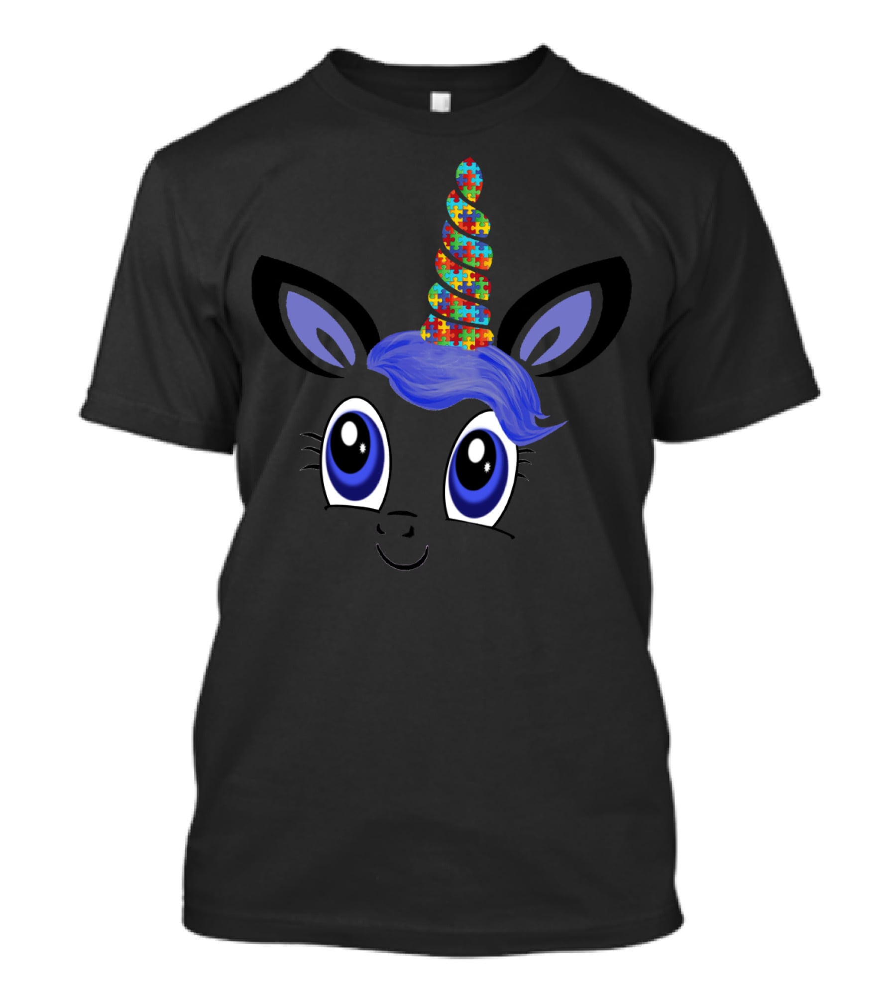 Autism Awareness Unicorn Puzzle Horn Support Grandma86 T-Shirt