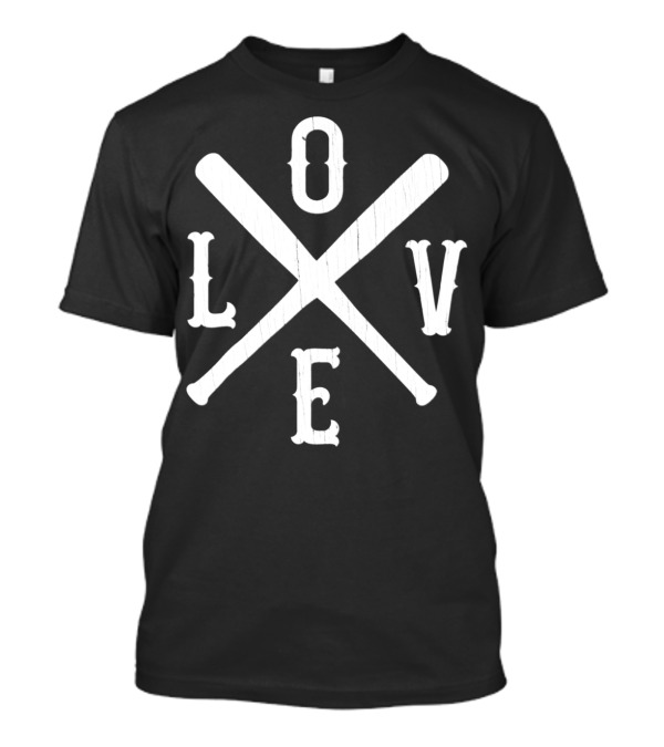 Love Baseball Softball Bat Vintage Crossed T-Shirt