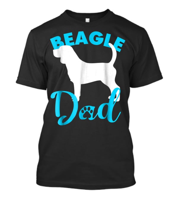 BEAGLE DAD Dog Silhouette Paw Prints T-Shirt
