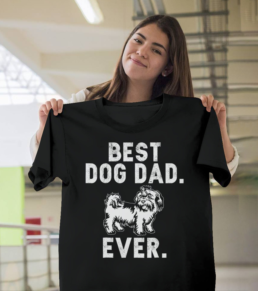 Best Dog Dad Ever Funny Shih Tzus Pups T-Shirt