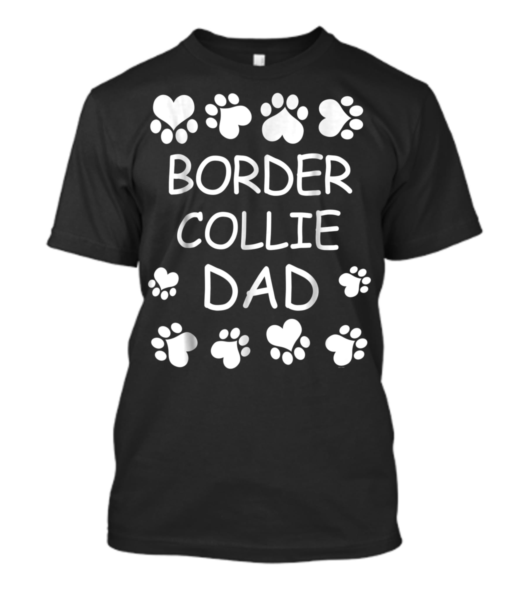 Border Collie Dad Paw Print Lovers Christmas Birthday T-Shirt