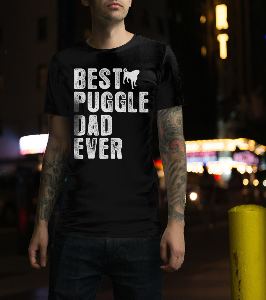 Best Puggle Dad Ever Pug T-Shirt