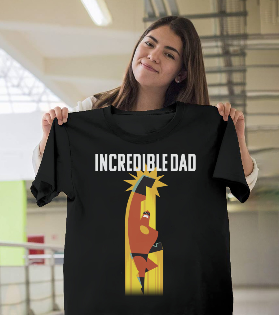 Incredible Dad Disney Pixar Incredibles 2 Dad Powers Superhero Action T-Shirt