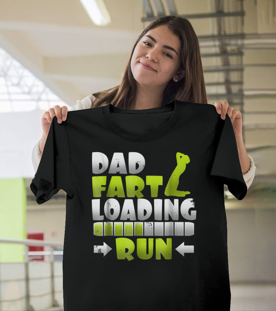 Dad Fart Loading Run Progress Bar Silhouette Arrows T-Shirt