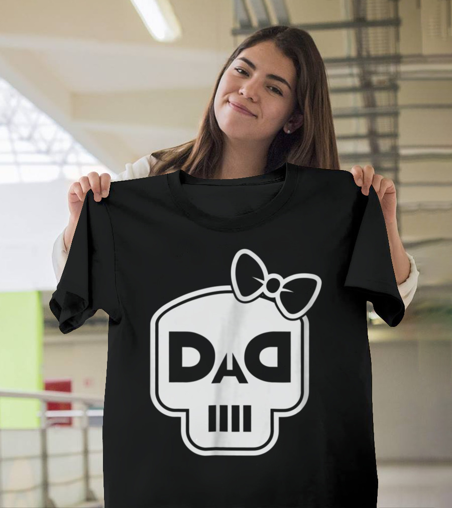 DAD White Skull Bow Rap Merch59 T-Shirt