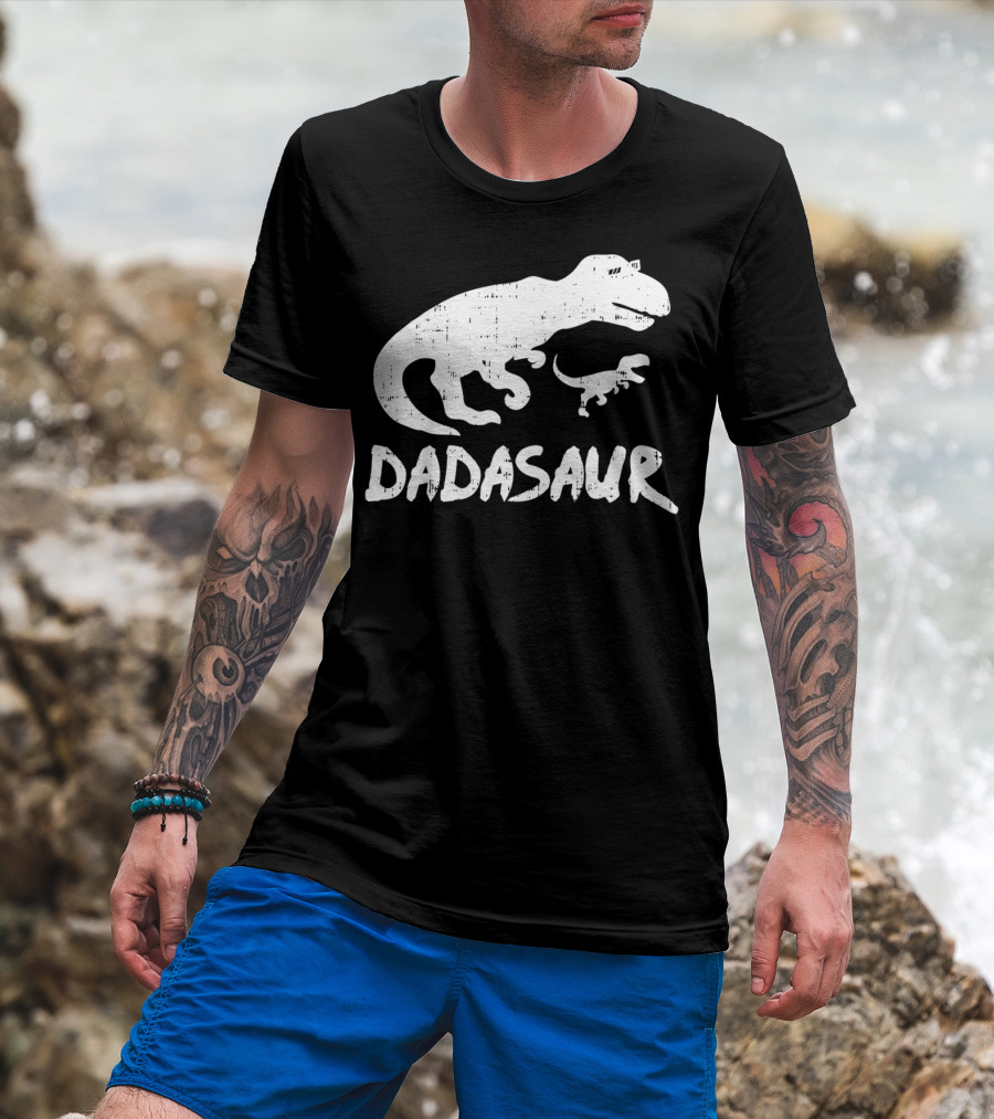 Dadasaur Funny TRex Dinosaur Dad Dadasaurus T-Shirt