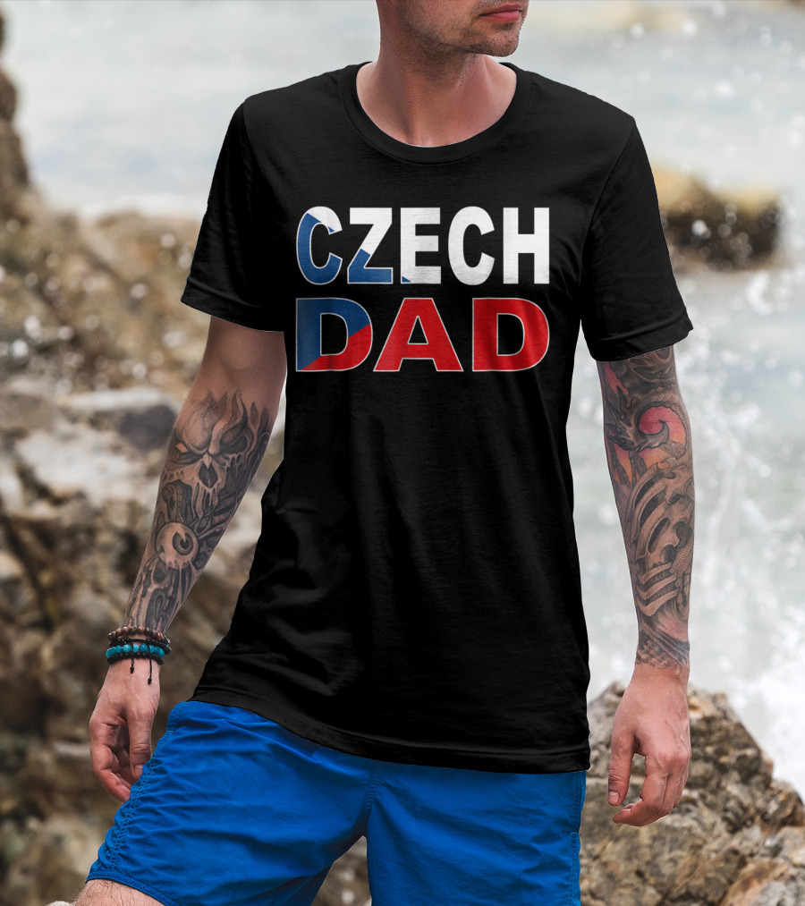 Czech Dad Czechoslovakian Flag Colors T-Shirt