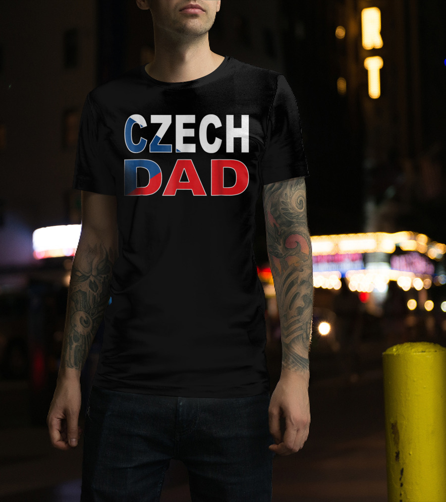 Czech Dad Czechoslovakian Flag Colors T-Shirt