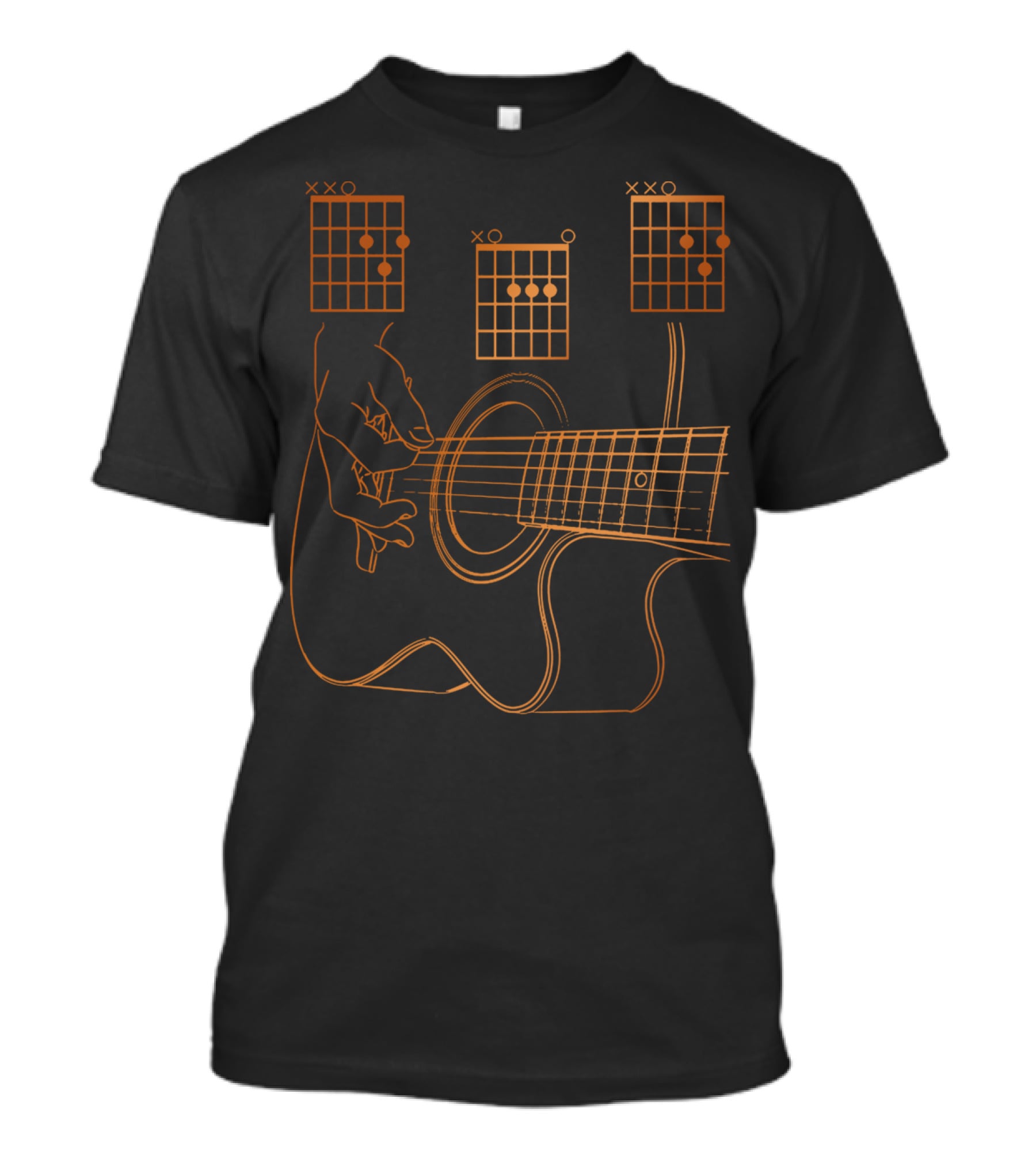 Dad Chords Acoustic Guitar Hand Playing Chord Diagrams T-Shirt