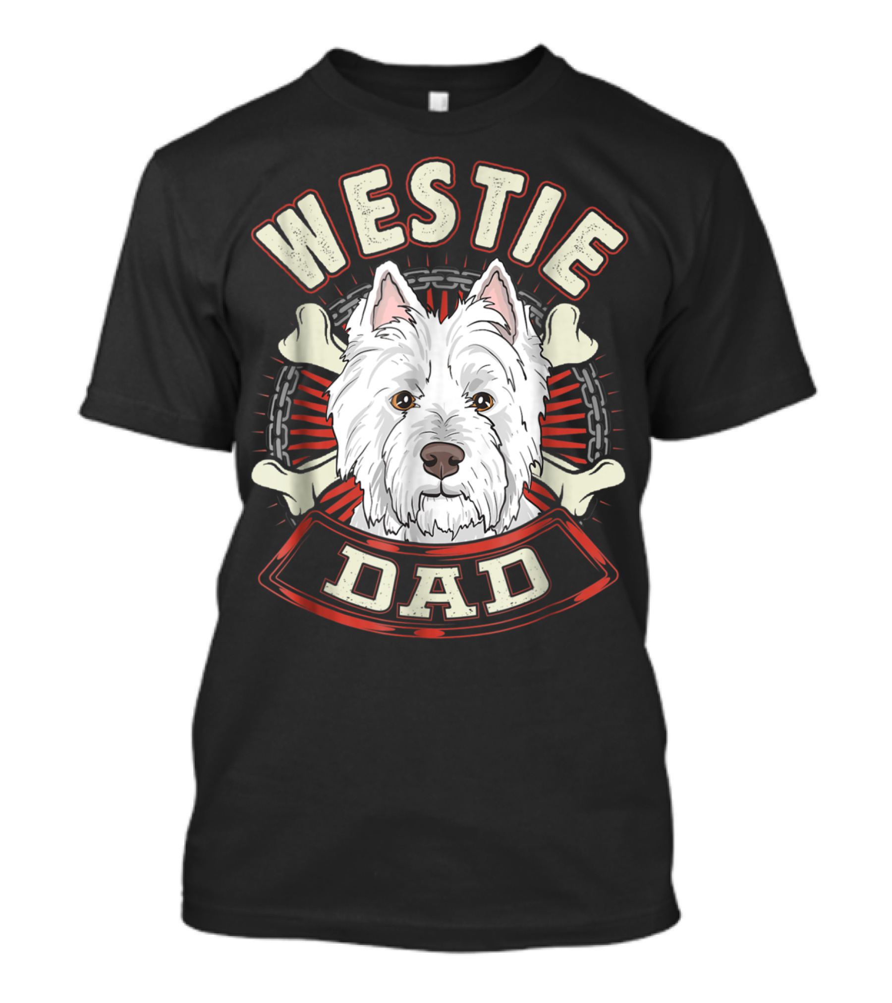Westie Dad Bone Chain T-Shirt