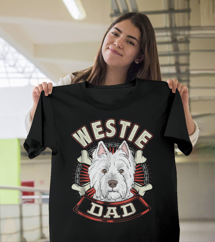 Westie Dad Bone Chain T-Shirt