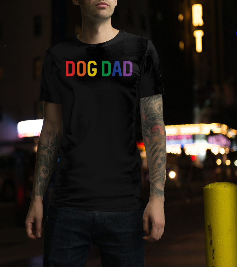 Dog Dad Rainbow Gay Pride T-Shirt