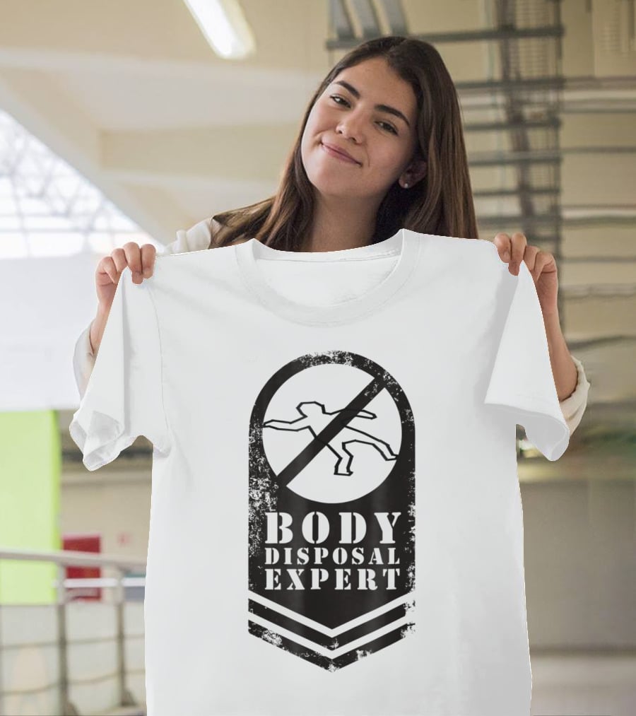 Angry Protective Dad Body Disposal Expert Iconic Shield T-Shirt