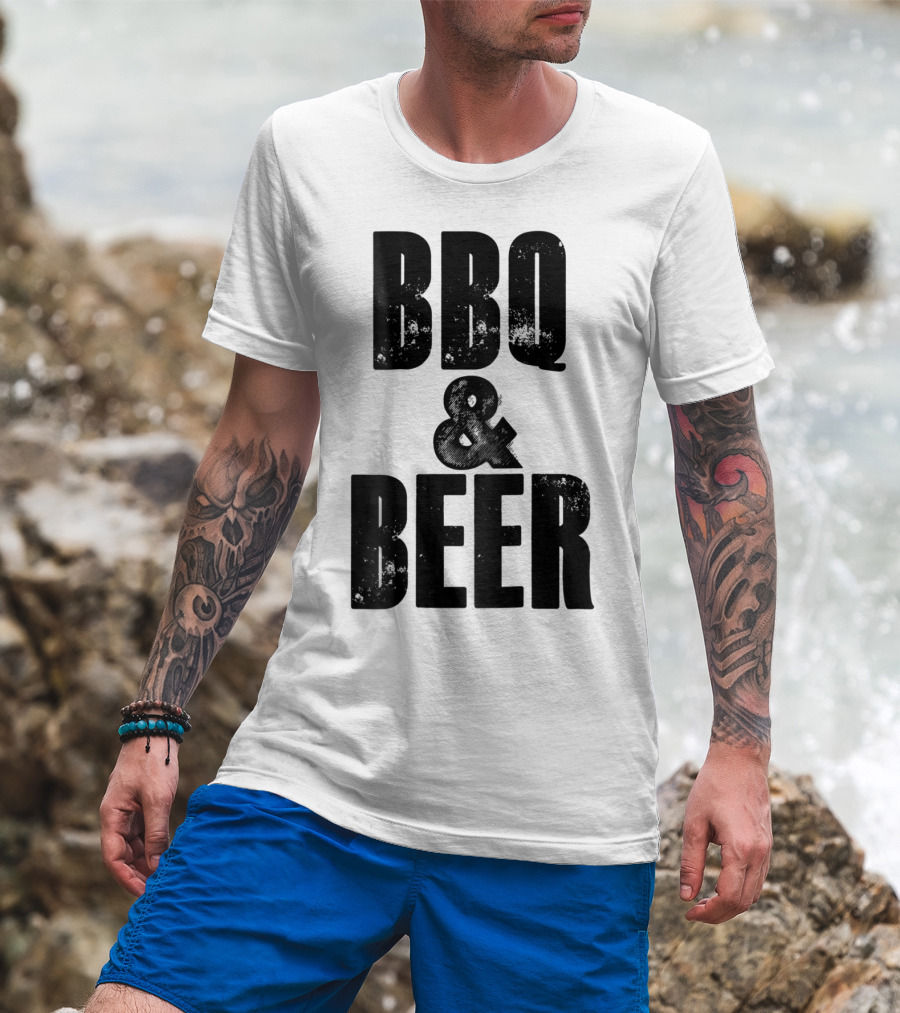 BBQ And Beer Dad Father Papa Husband BBQ And Beer T-Shirt