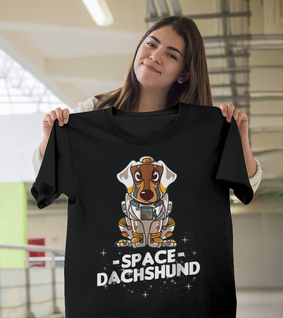 Space Dachshund In Christmas Suit T-Shirt