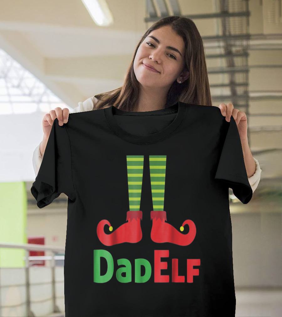 Dad Elf Christmas Family Matching Pajama Party T-Shirt