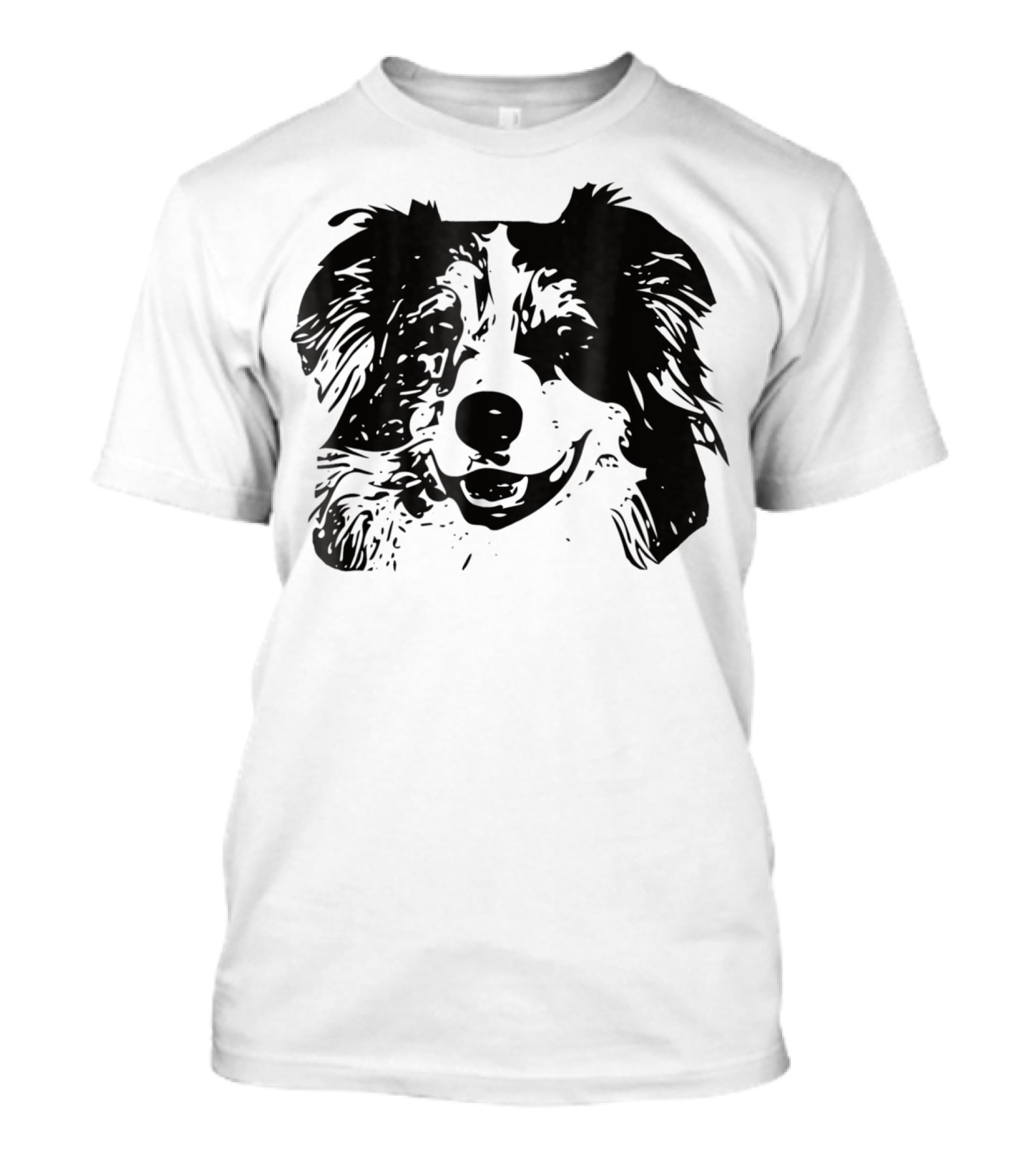 Australian Shepherd Dog Mom Or Dad Happy Face T-Shirt