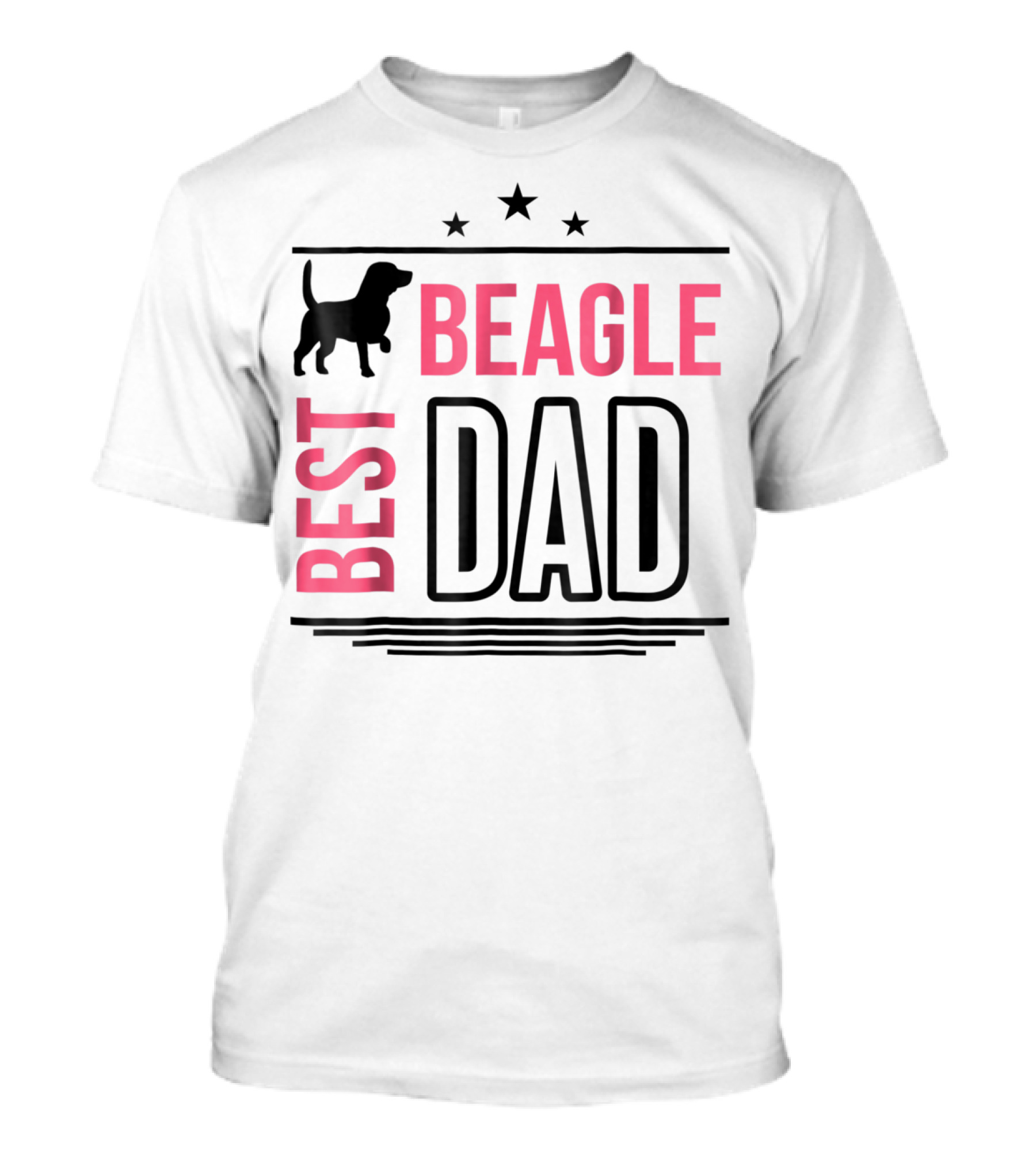 Best Beagle Dad Silhouette Stars T-Shirt