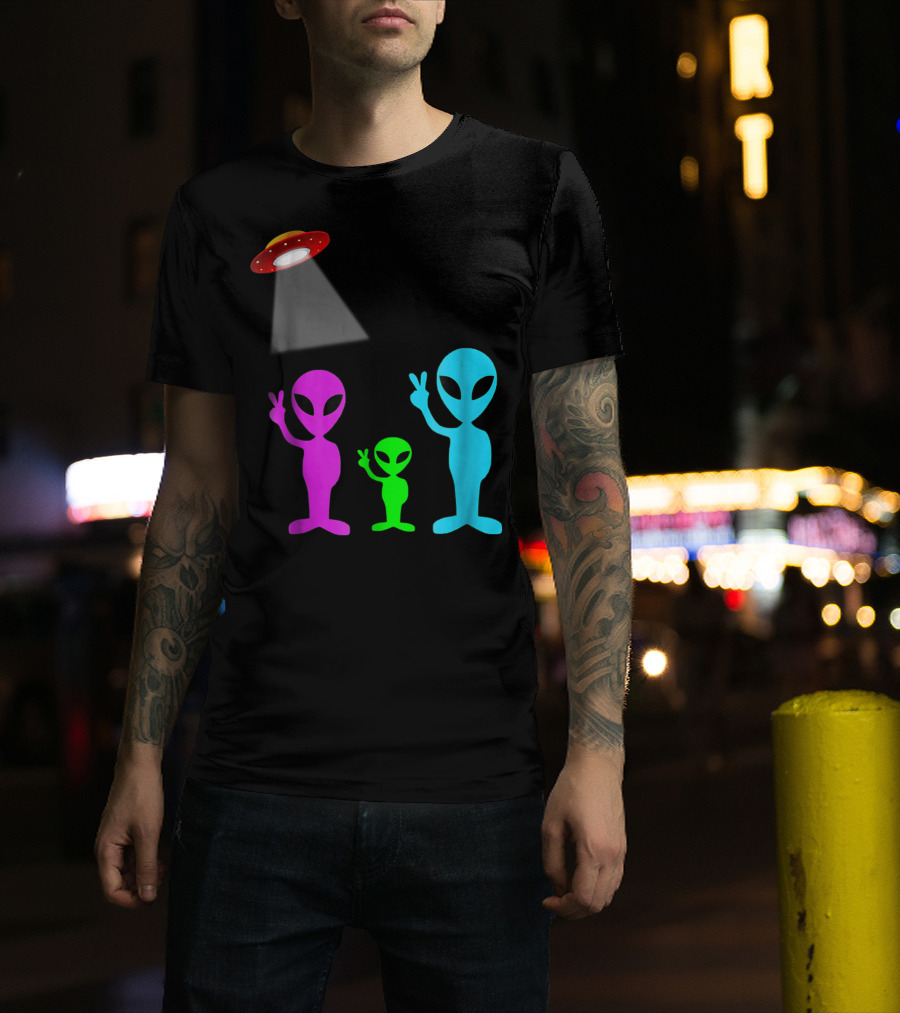 Alien Visitors Fun Space Science Wear Lt88 Peaceful Encounters T-Shirt