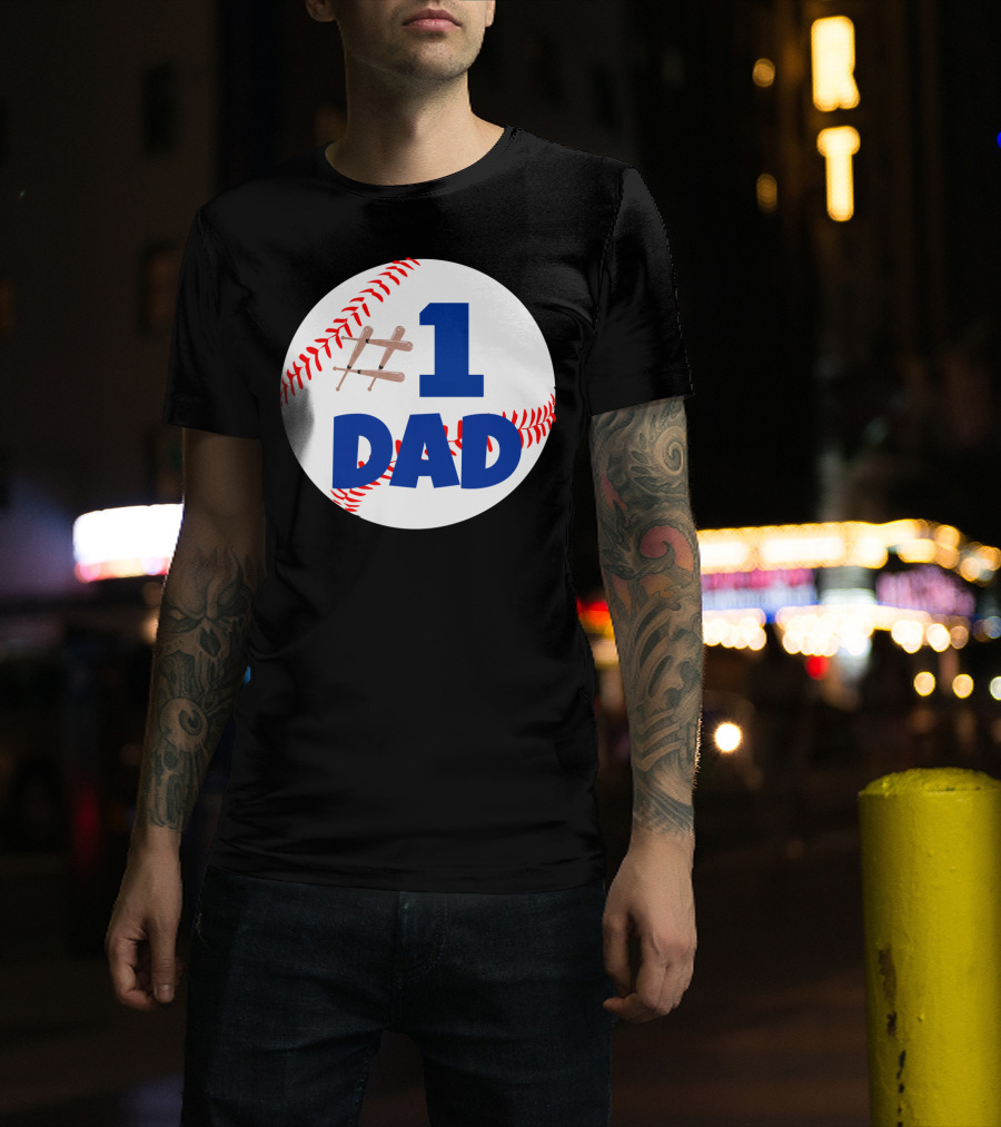 1 Dad Baseball Bats T-Shirt