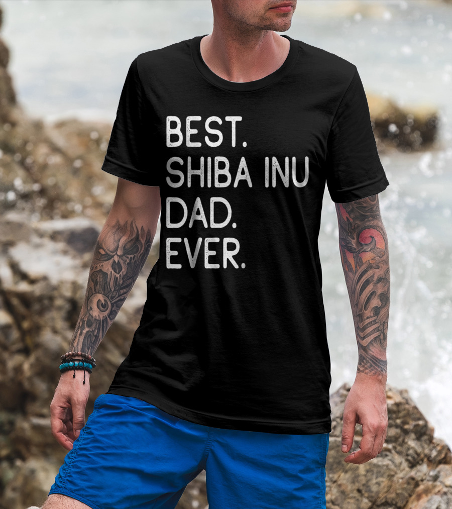 Best Shiba Inu Dad Ever Proud Master Lover Holidays50 T-Shirt