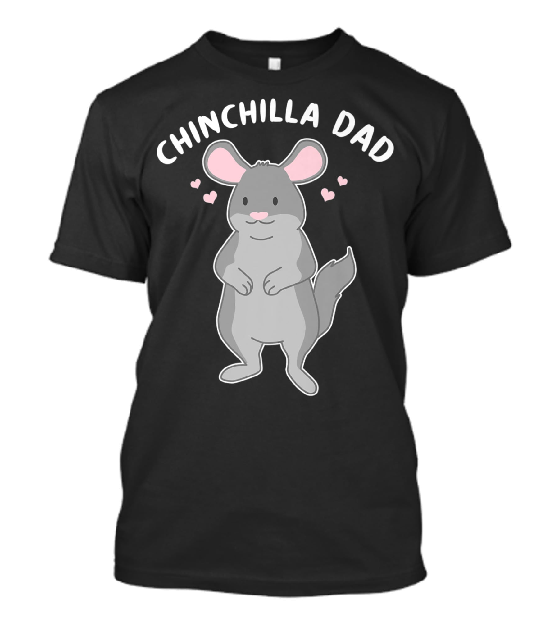 Chinchilla Dad Cute Funny Animal Pet Father With Hearts T-Shirt