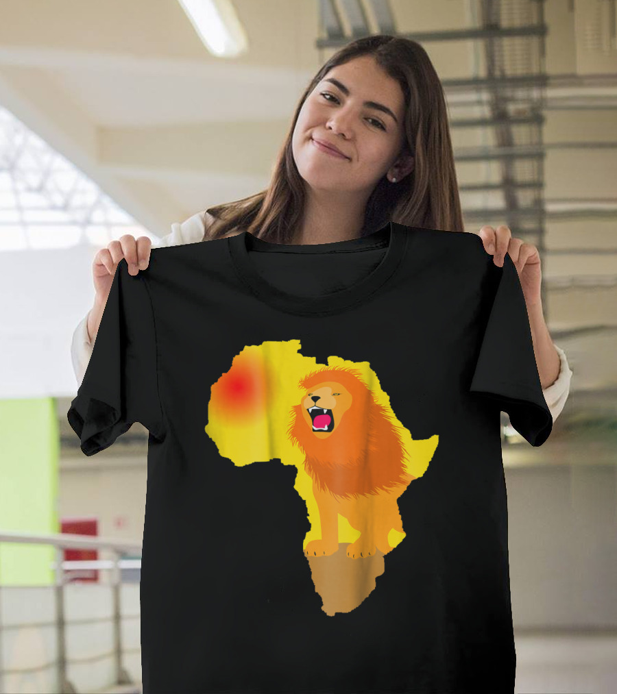 Africa Lion Map Big Five Safari Dad South Animals T-Shirt