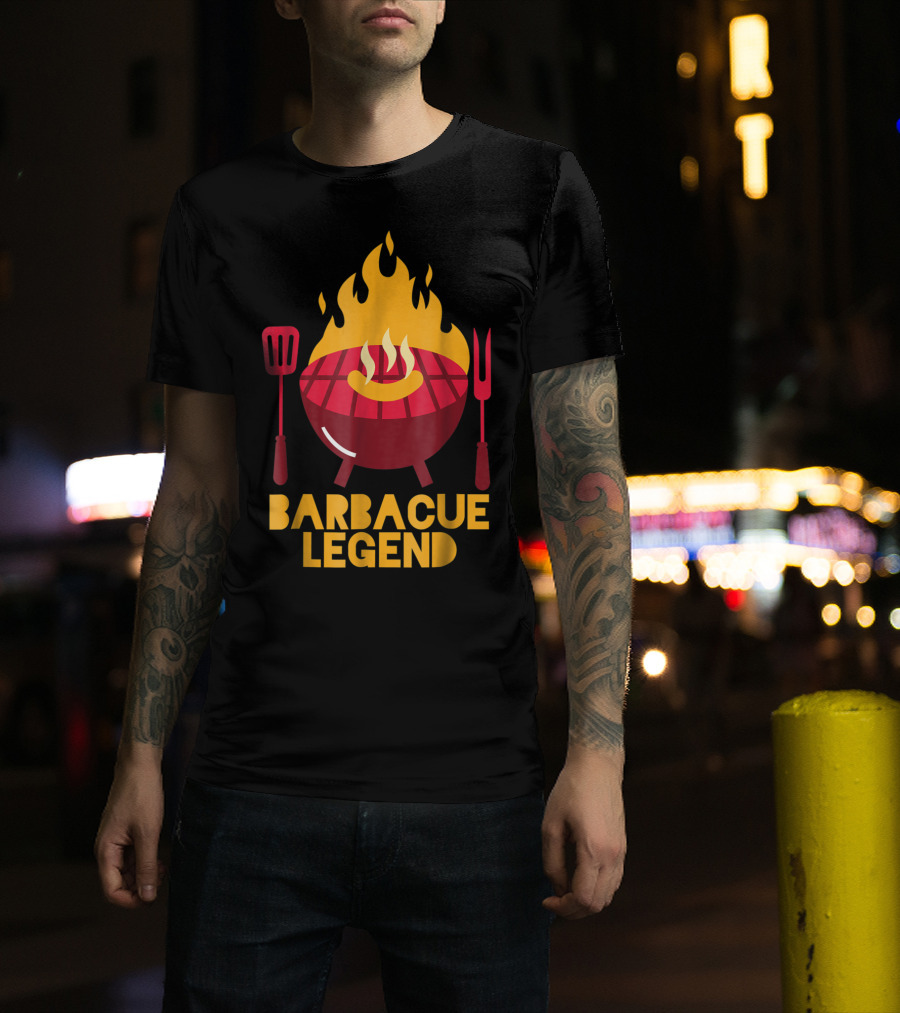 Barbecue Legend Hot BBQ Flaming Grill Grilling Dad62 T-Shirt