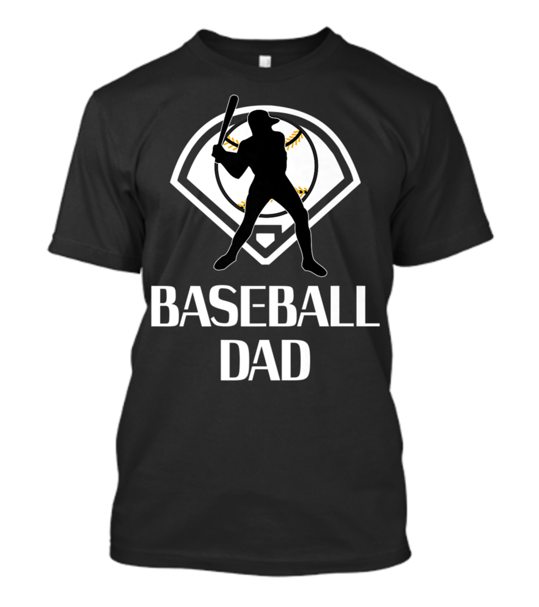 Baseball Dad Batter Silhouette With Baseball Backdrop T-Shirt