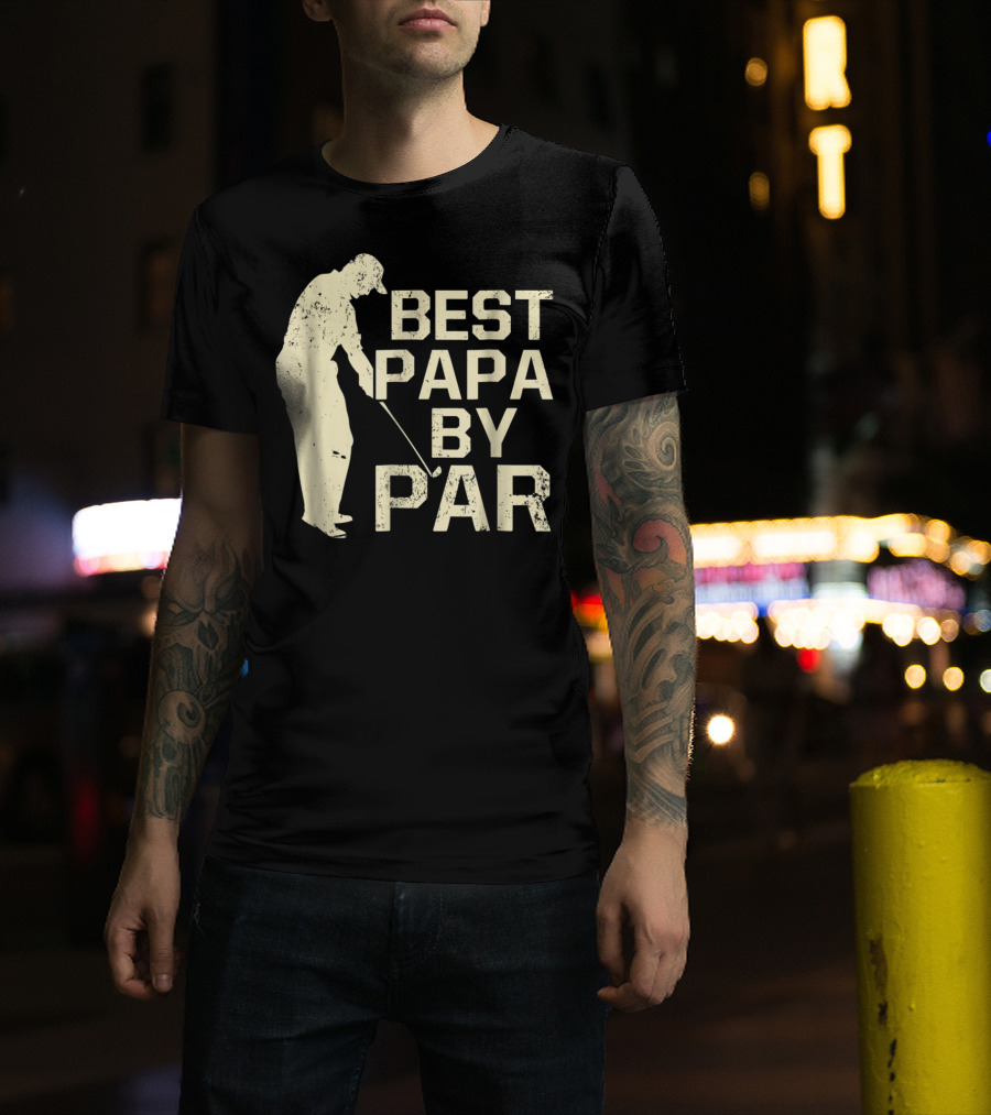 Best Papa By Par Funny Golf T-Shirt
