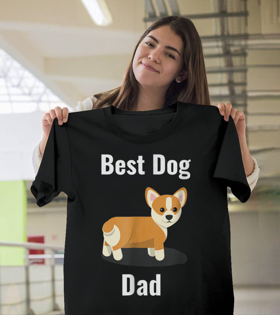 Best Dog Dad Corgi Cartoon T-Shirt