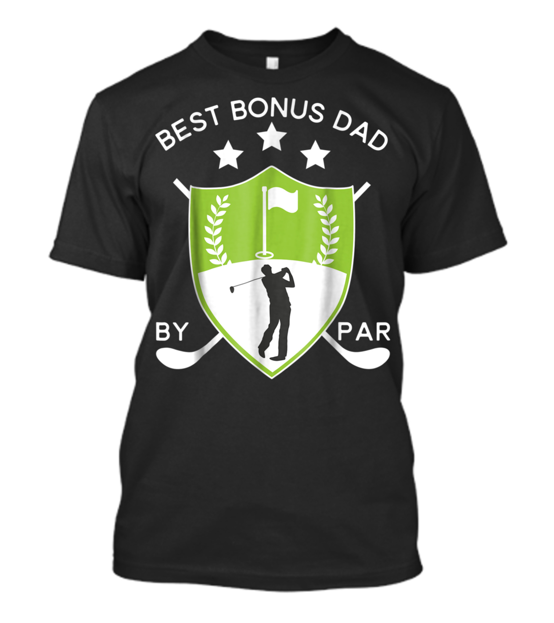 Best Bonus Dad By Par Golf Shield With Golfer T-Shirt