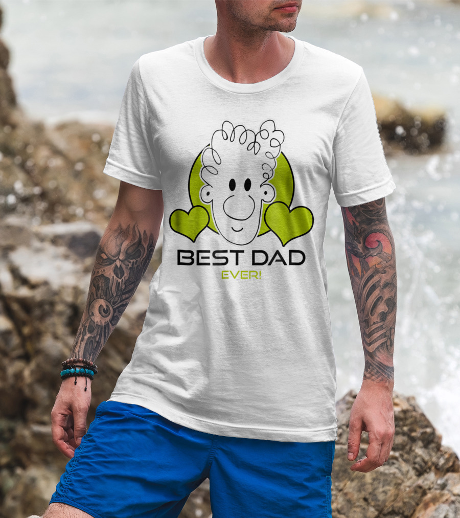 Best Dad Ever Cartoon Heart T-Shirt