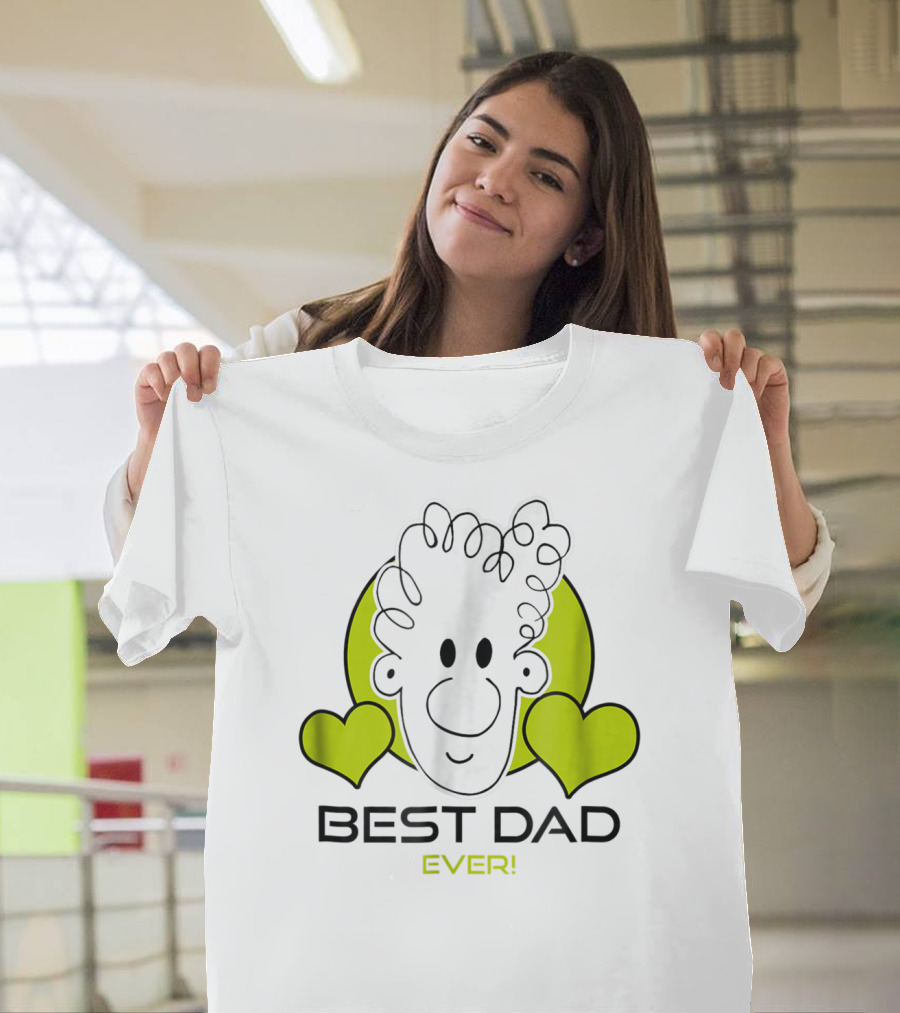 Best Dad Ever Cartoon Heart T-Shirt