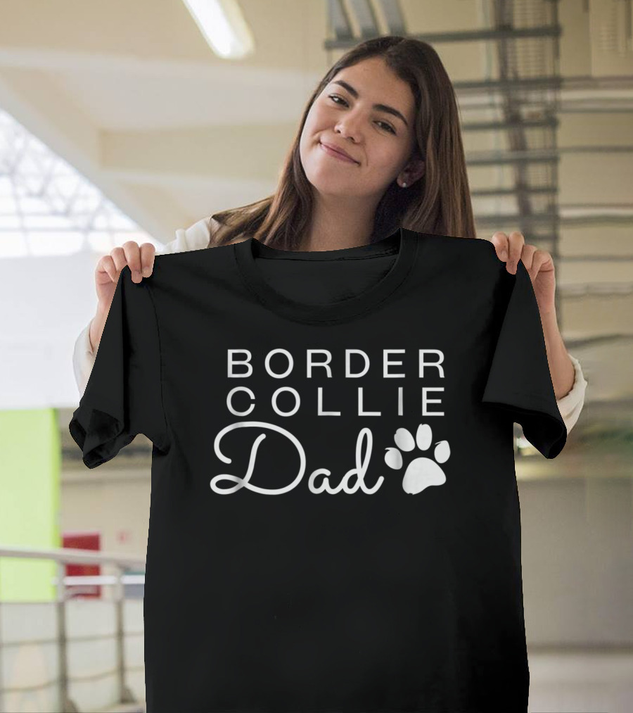 Border Collie Dad Paw Prints T-Shirt