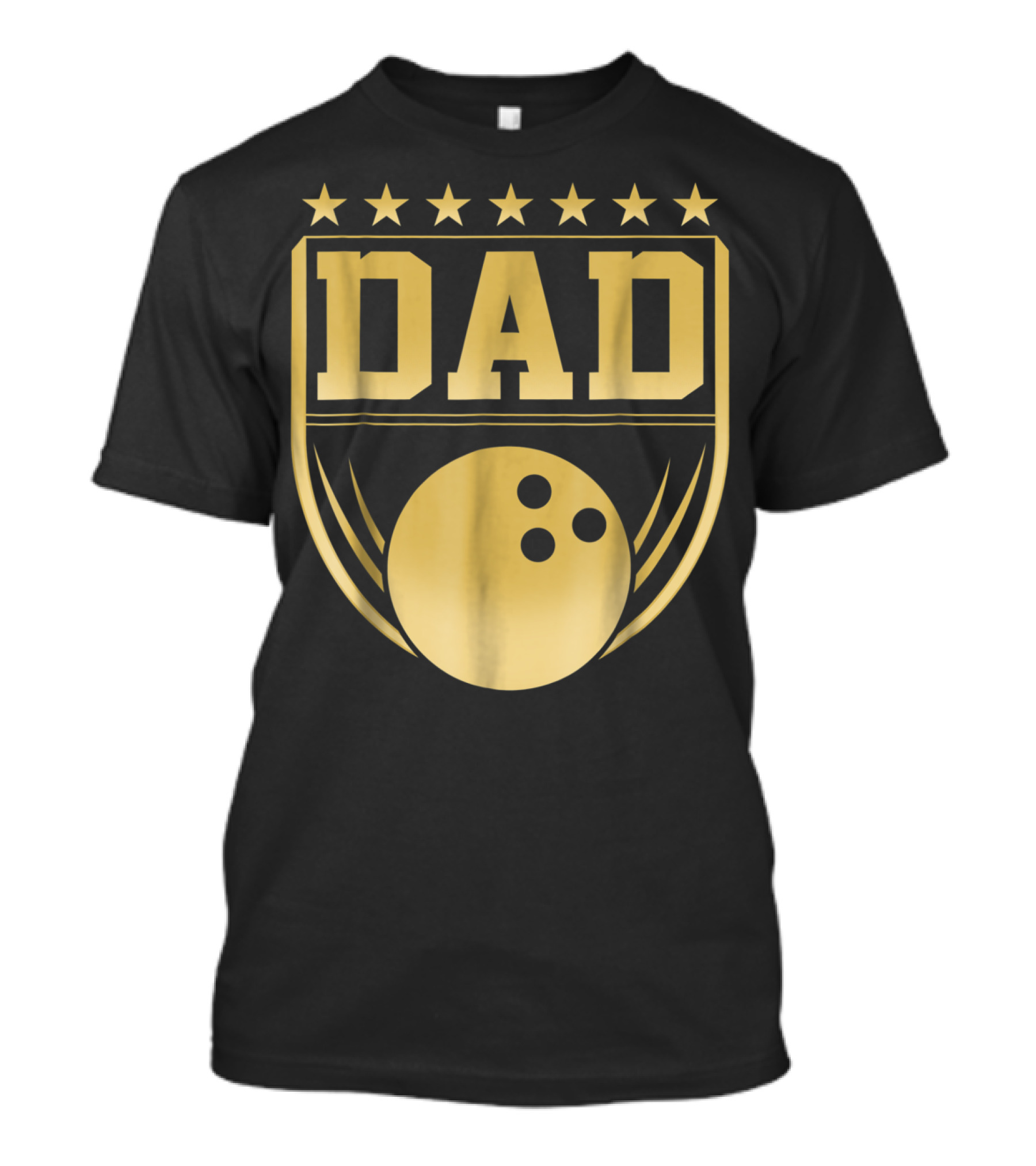 Dad Bowling Golden Shield Medal T-Shirt