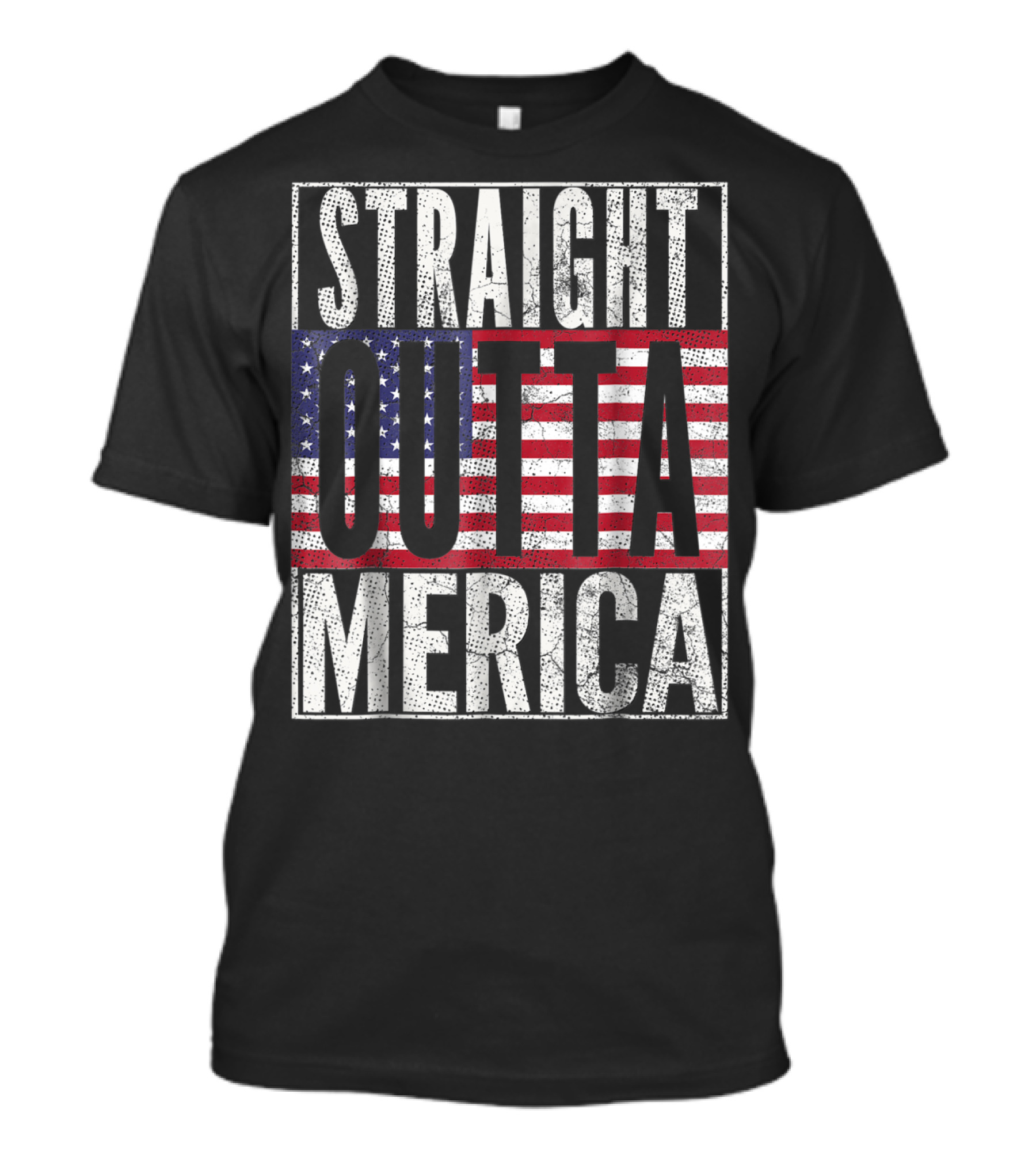 4th Of July Mom Straight Outta Merica USA American Flag T-Shirt