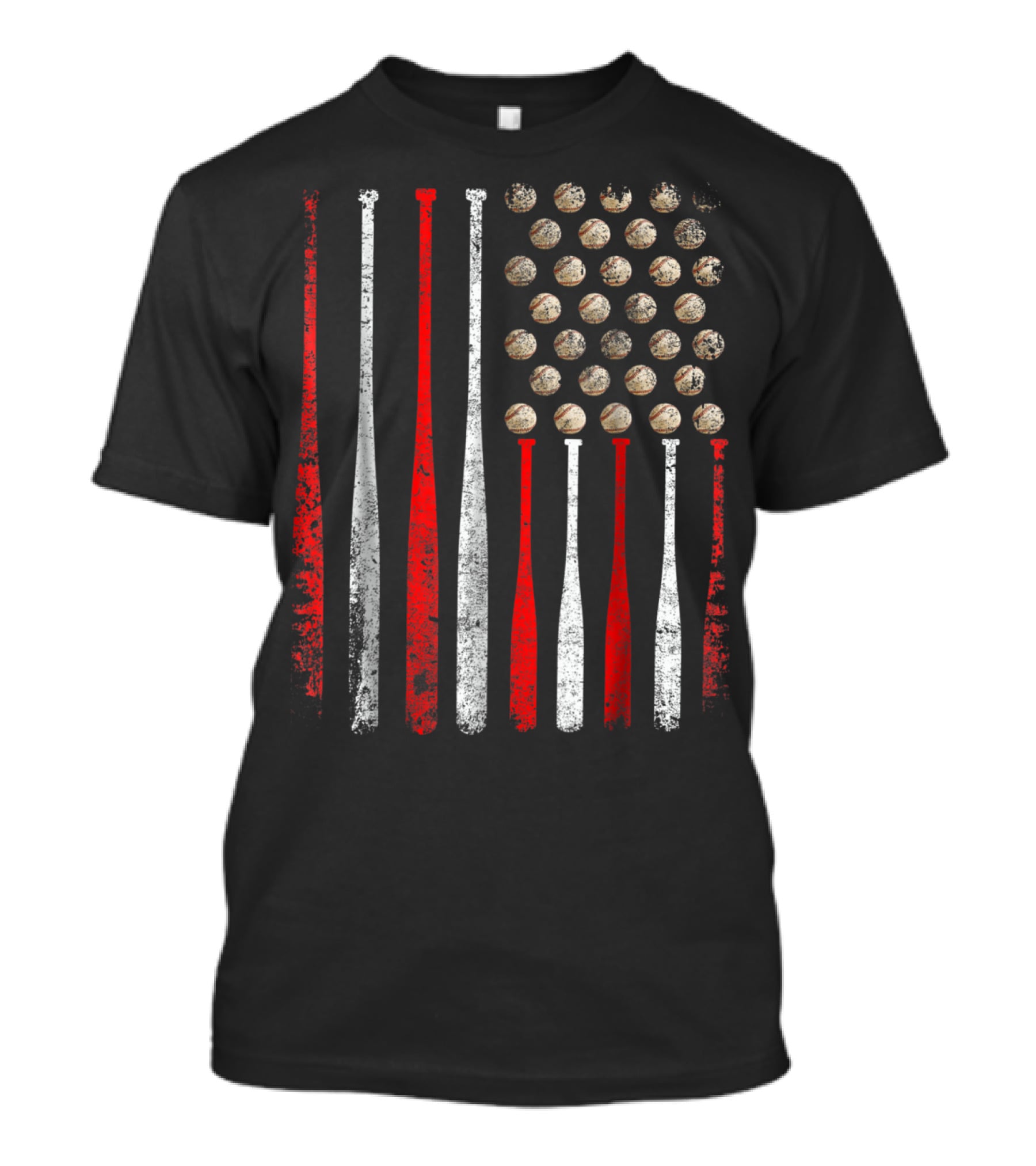 Vintage American Flag Baseball Bats And Balls T-Shirt