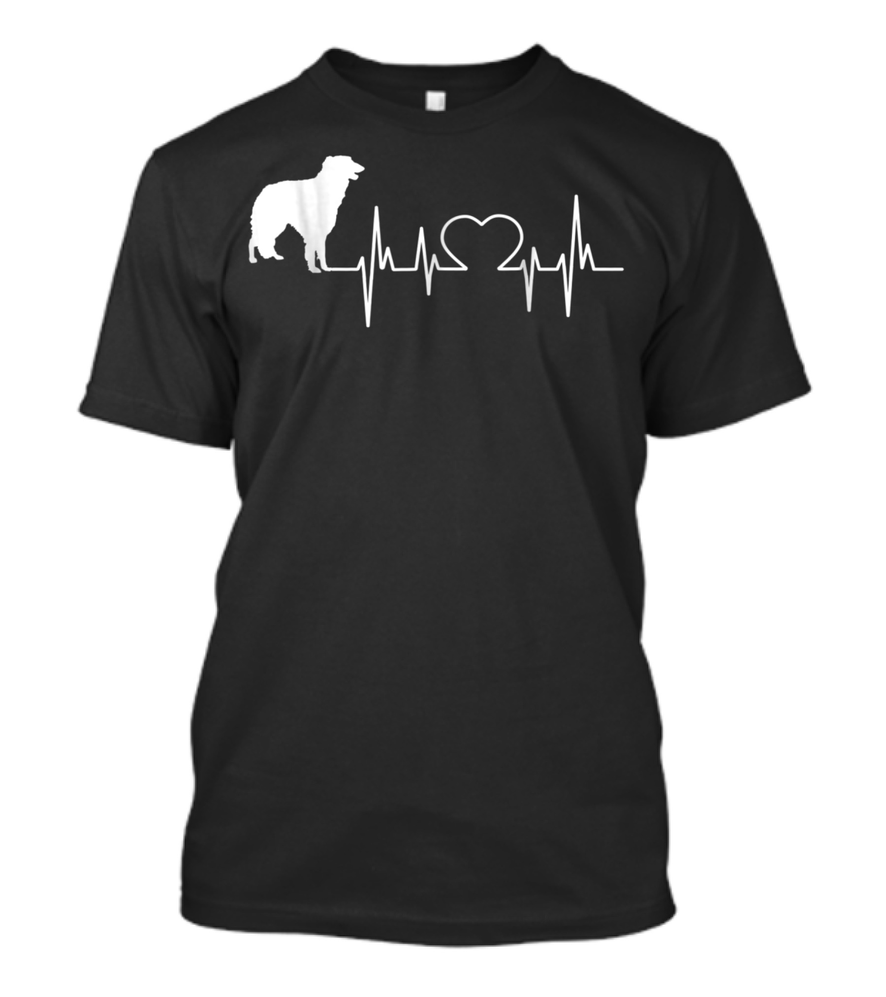 Borzoi Dog Heartbeat Line With Heart Shape T-Shirt