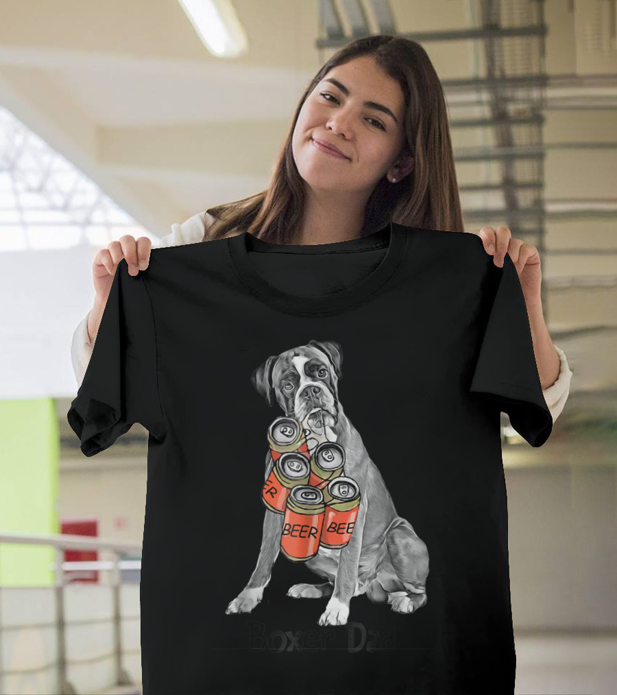 Boxer Dad Beer Can Fetcher T-Shirt