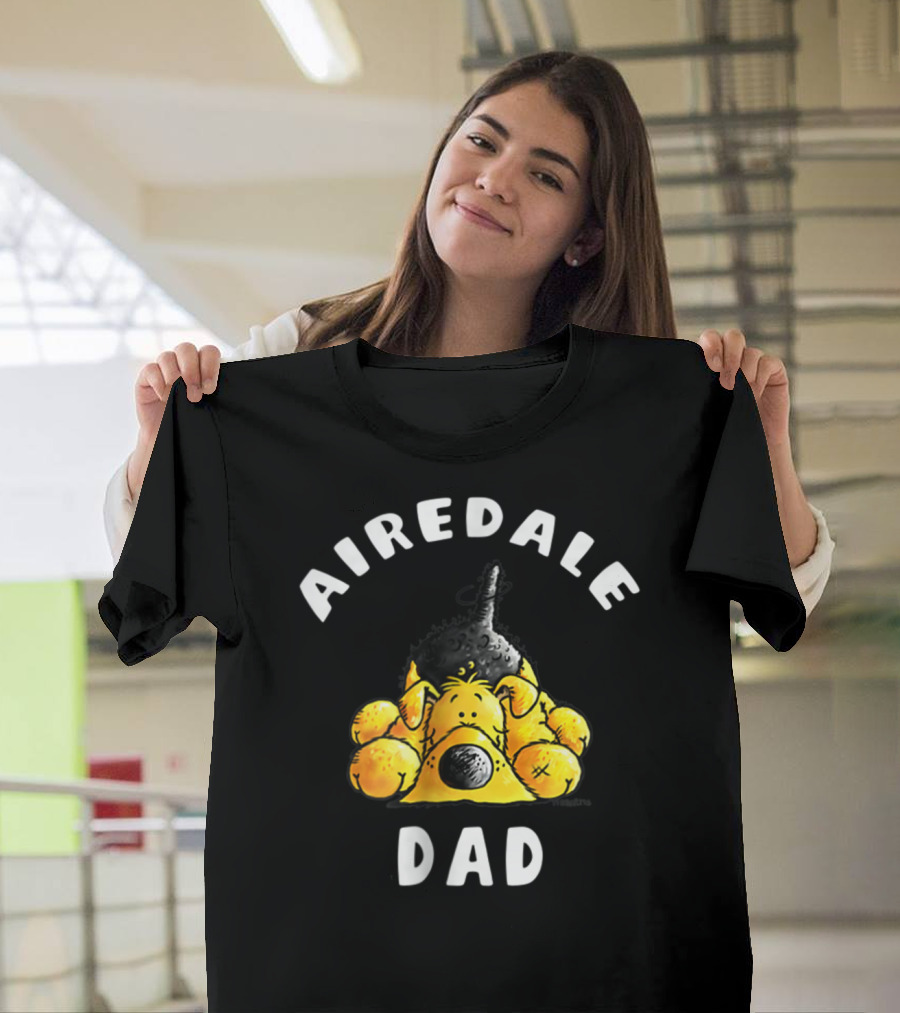 Airedale Terrier Dad Dog Breed Cartoon T-Shirt